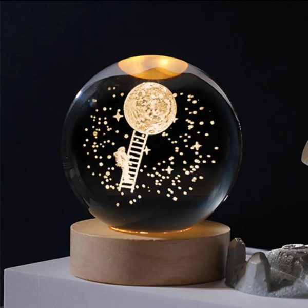 Lámpara bola de cristal astronauta y escalera XL