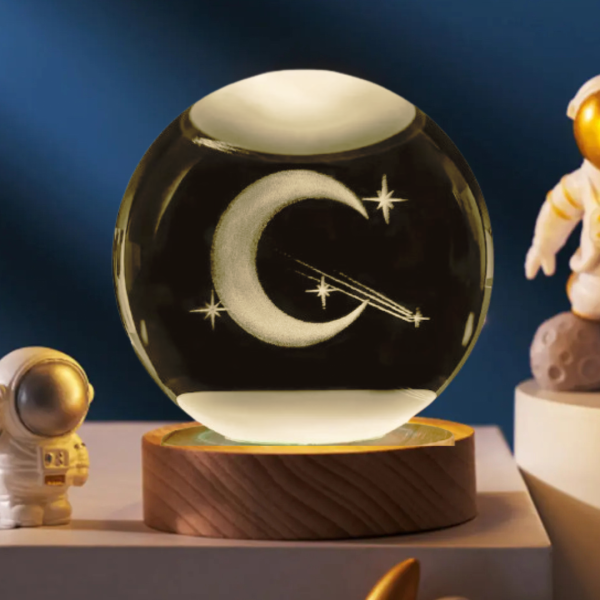 Lámpara Bola de Cristal Media Luna