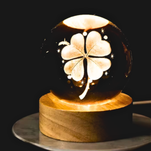 Lámpara bola cristal de trebol 15