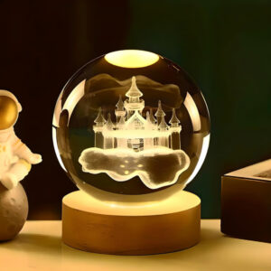 Lámpara bola de cristal castillo 1